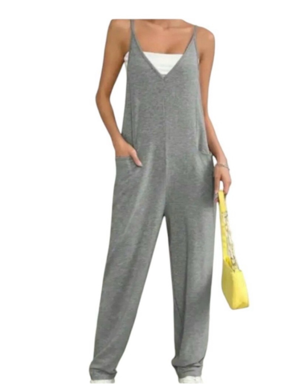 Sincerely Jules Light Gray Relaxed Tank Jumpsuit - Picture 3 of 5